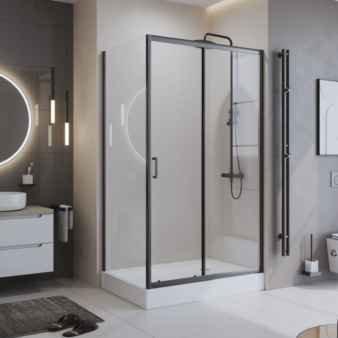 Душевой уголок BELBAGNO UNO-195-AH-1-120/70-C-NERO